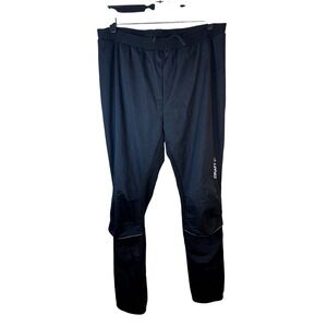 Craft Pants Women's Running Cycling Black Windprotect Reflective Ankle Zip Large